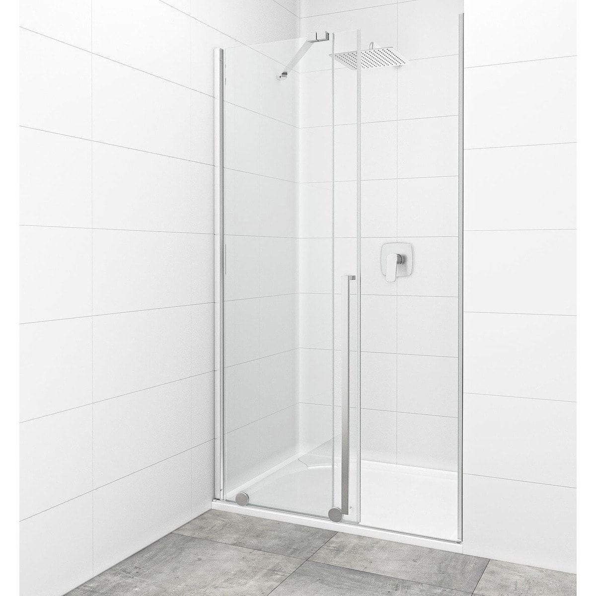 X-MOTION Porte de douche 200x140cm Coulissante, anticalcaire avec profilé chrome brillant (SATBWIXM140NIKA)