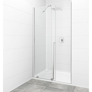 X-MOTION Porte de douche 200x140cm Coulissante, anticalcaire avec profilé chrome brillant (SATBWIXM140NIKA)