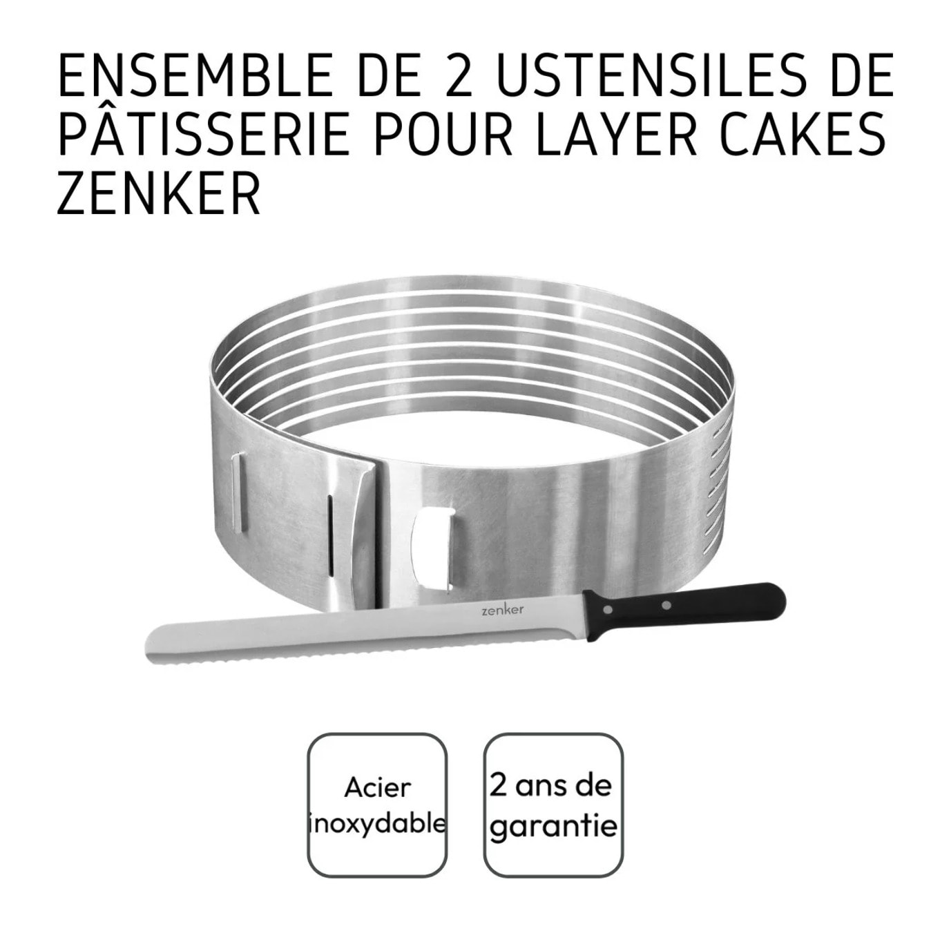 Ensemble de 2 ustensiles de pâtisserie pour layer cakes Zenker