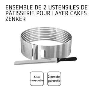 Ensemble de 2 ustensiles de pâtisserie pour layer cakes Zenker