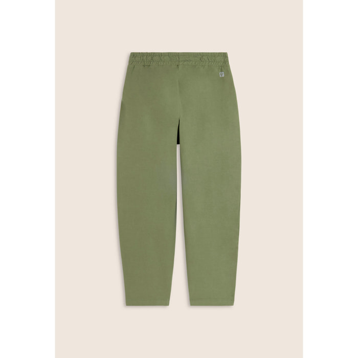 Pantaloni cropped in felpa di cotone tinto effetto vintage