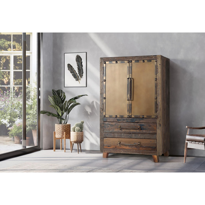 Muebles Auxiliare de Madera Reciclada 75 Cm Estilo Industrial Vintage
