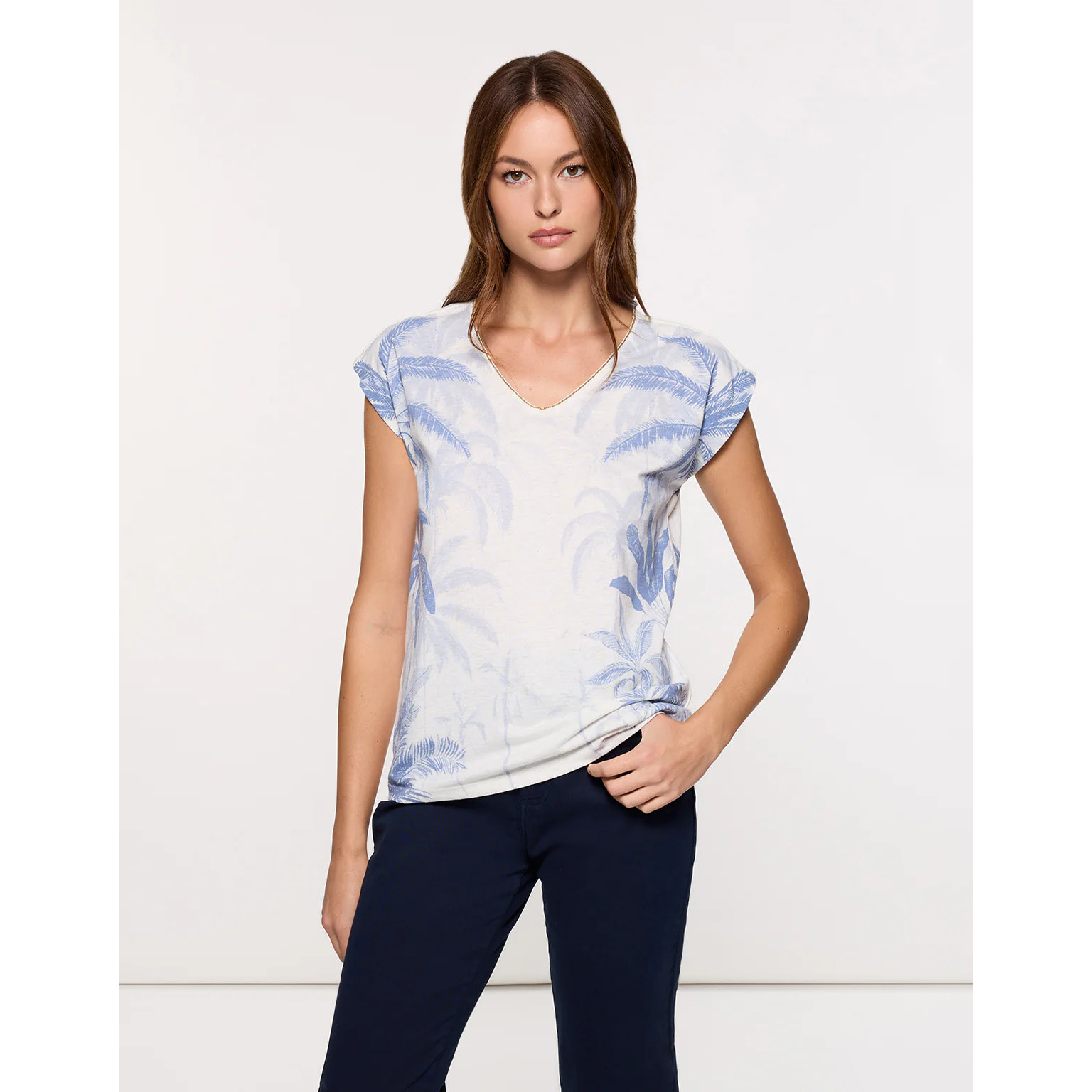 Camiseta Manga Corta Azul - Leaverna