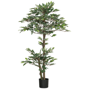 Ficus Artificial 150 cm Árbol Artificial en Maceta Decorativa para Interior Hogar Salón Oficina Ø15x150 cm Verde