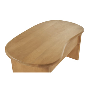 Table basse relevable design haricot avec rangement en bois manguier massif L95 cm KOKOA