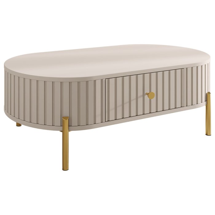 Jaime - table basse 100 cm - 1 tiroir - Beige