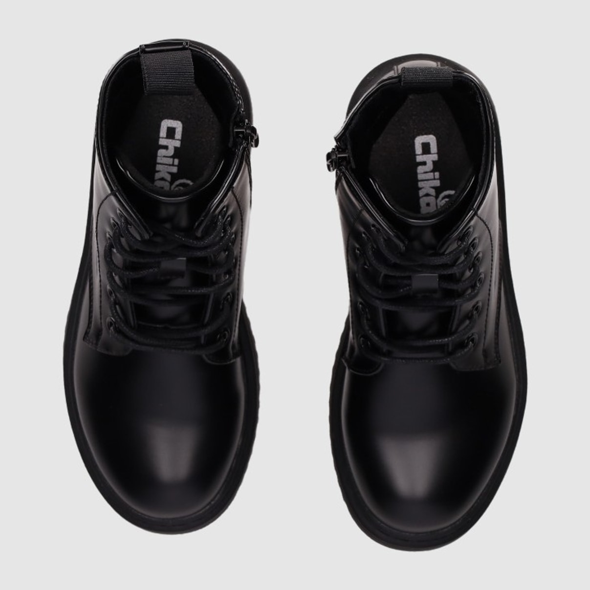 Botines de Piel Sintética - Negro - Tacón: Bajo