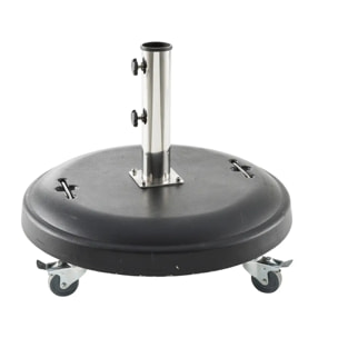 Pied de parasol rond à roulettes Noir