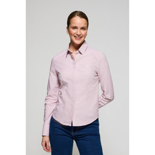 Camicia rosa con pied de poule e ricamo Rigby Go