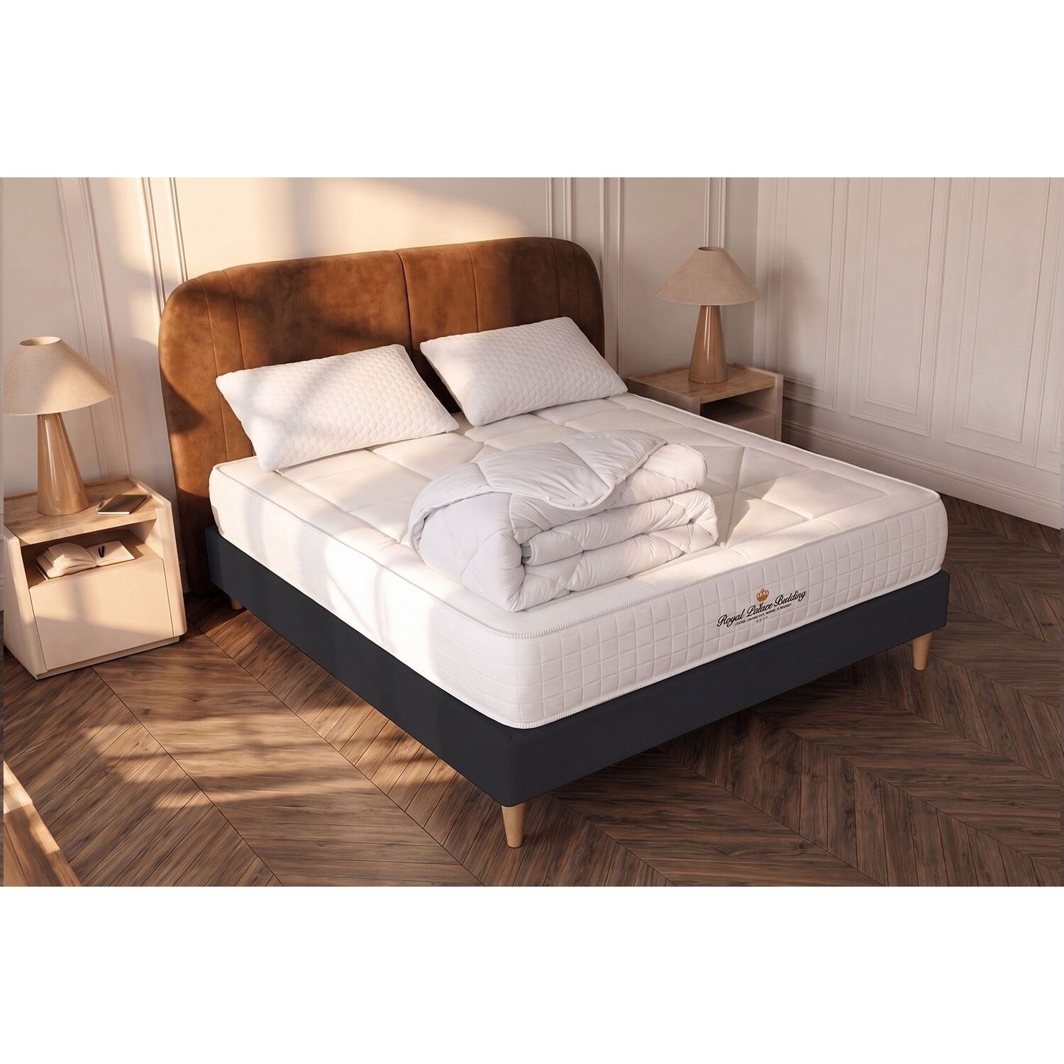 Ensemble 2p - Matelas Ressorts ensachés et mémoire de forme -  Maxi Epaisseur : 26cm - Confort : Équilibré - Windsor