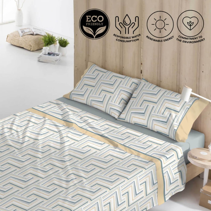 Naturals - Juego de Sábanas - Incluye 1 o 2 Fundas de Almohada + 1 Sábana Bajera - 50% Algodón - 50% Poliéster - Escala