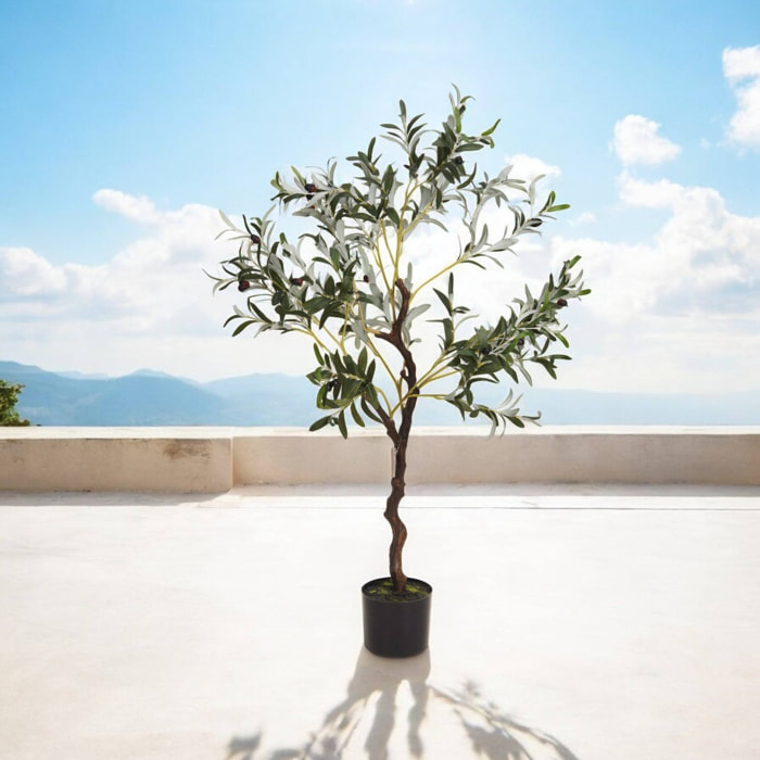 Olivo artificial en maceta negra H.116cm