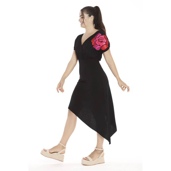 Mamatayoe Vestido Purpurea Para Mujer, Negro