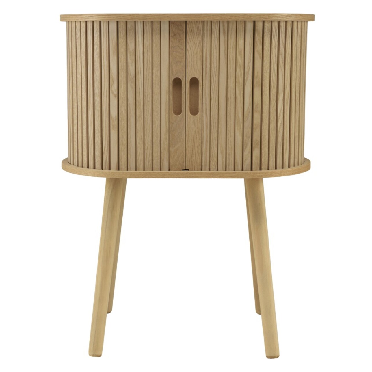 AGATHE - Meuble de rangement ovale 50x30cm en bois couleur naturelle