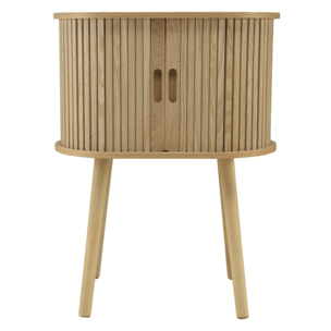AGATHE - Meuble de rangement ovale 50x30cm en bois couleur naturelle