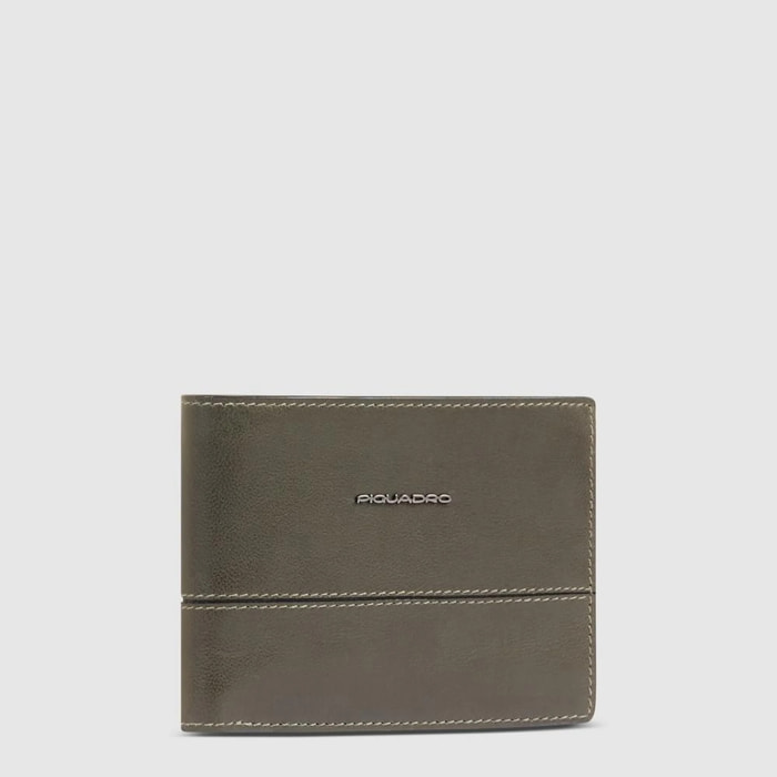 Piquadro Portafogli in pelle con portamonete, schermato con protezione RFID