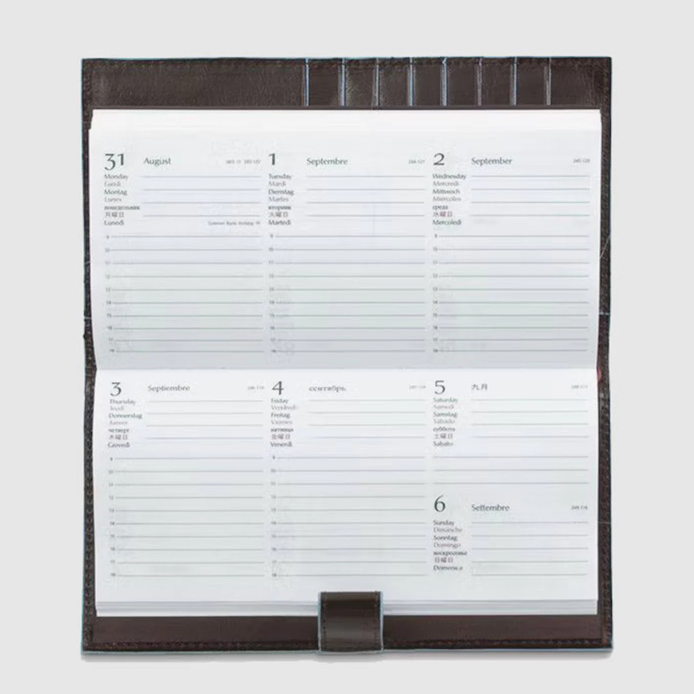 Piquadro Agenda de poche en cuir, mince