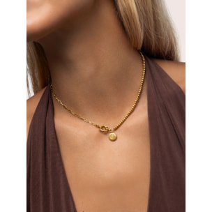 Collana Chic Pebbles in Acciaio Placcato Oro