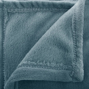 Plaid "Ollis" flanelle bleu orage 180x230cm