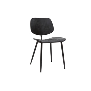 Chaises design noire en bois noir et métal (lot de 2) TOBIAS