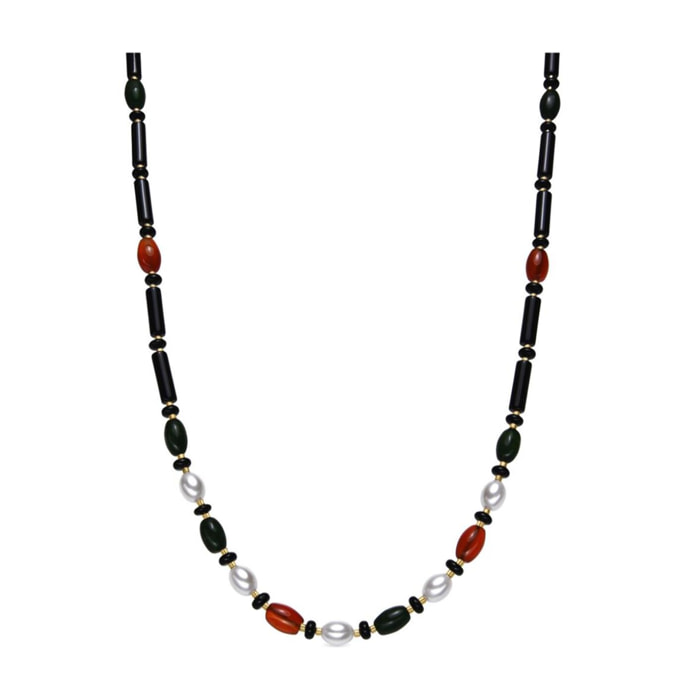 Collar con Onix acabado oro 18k