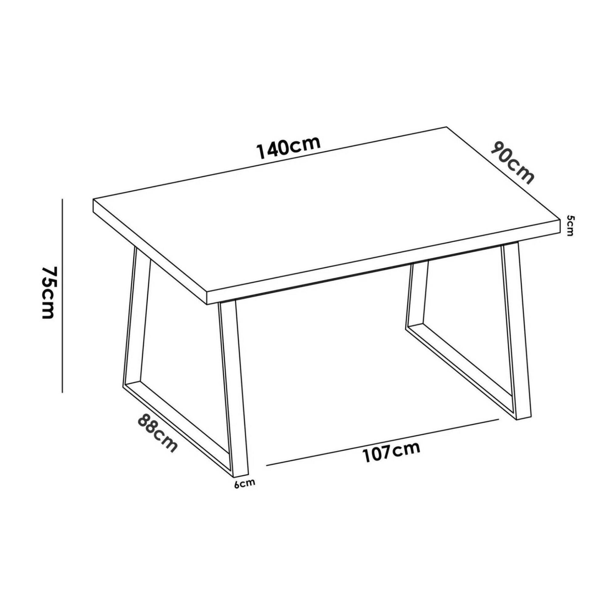 Tavolo fisso Campello, Tavolo da pranzo multiuso, Tavolo rettangolare da cucina o sala da pranzo, 140x90h75 cm, Rovere Nodi