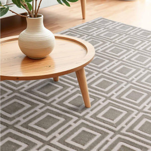 Tapis salon motif géométrique, design graphique et original, confort