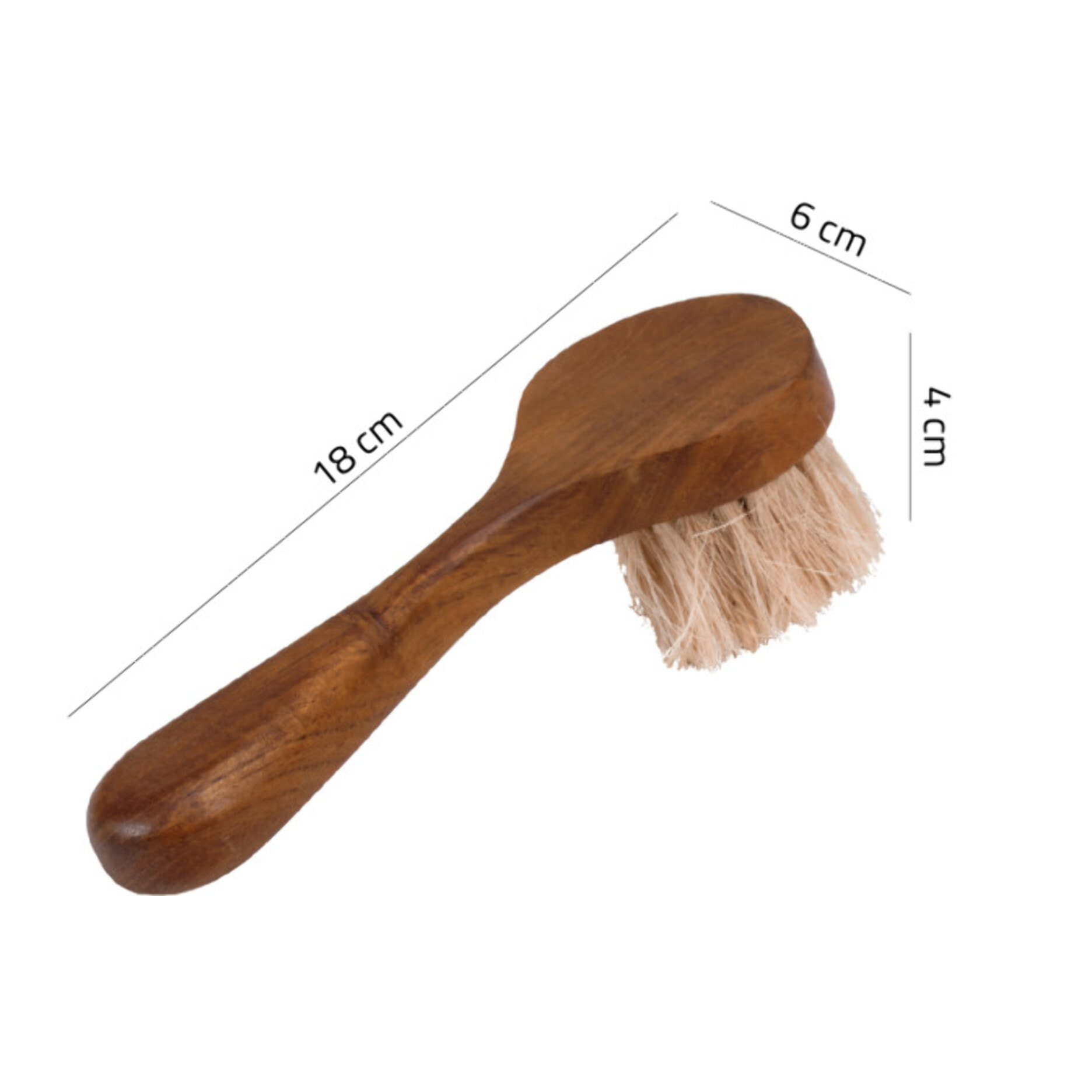 Brosse à cirer avec poignée en crin de vache et bois de teck - CODY