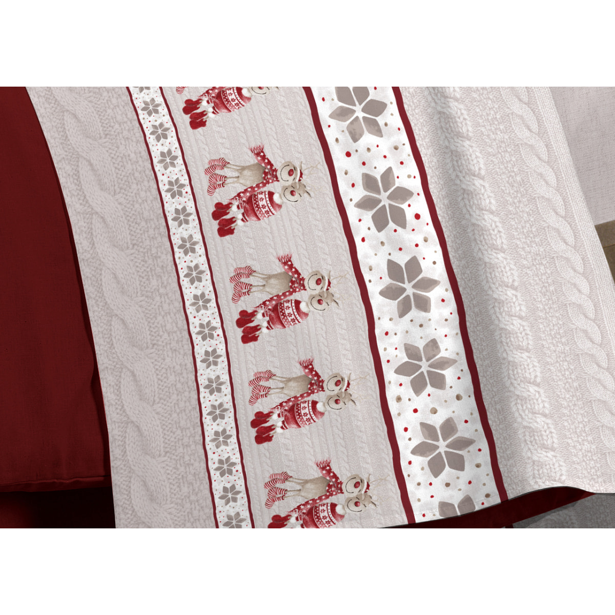 Completo Lenzuola 100% Cotone Renna Rosso