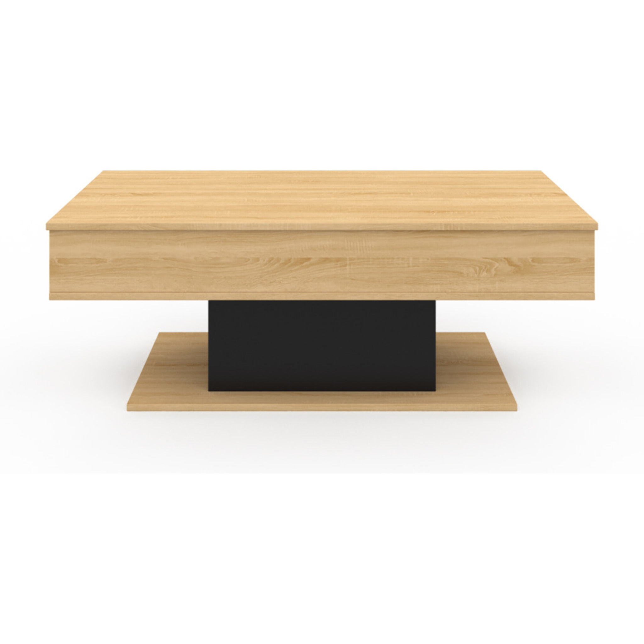 Table basse Tania relevable bois et noir