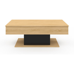 Table basse Tania relevable bois et noir