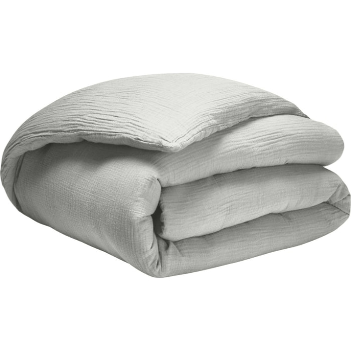 Housse de couette gaze de coton gris glacier