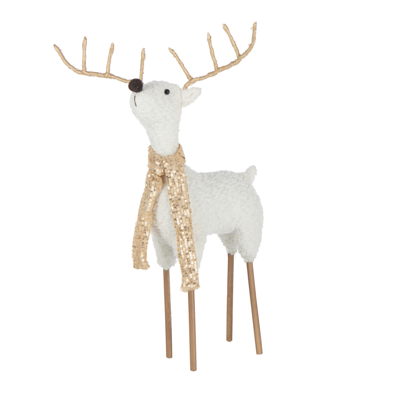 J-Line figurine Renne Foulard - polyester - blanc/or - small