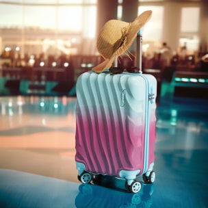Valise Cabine - JET LAG - Bicolore - Rigide - Bleu et Rose