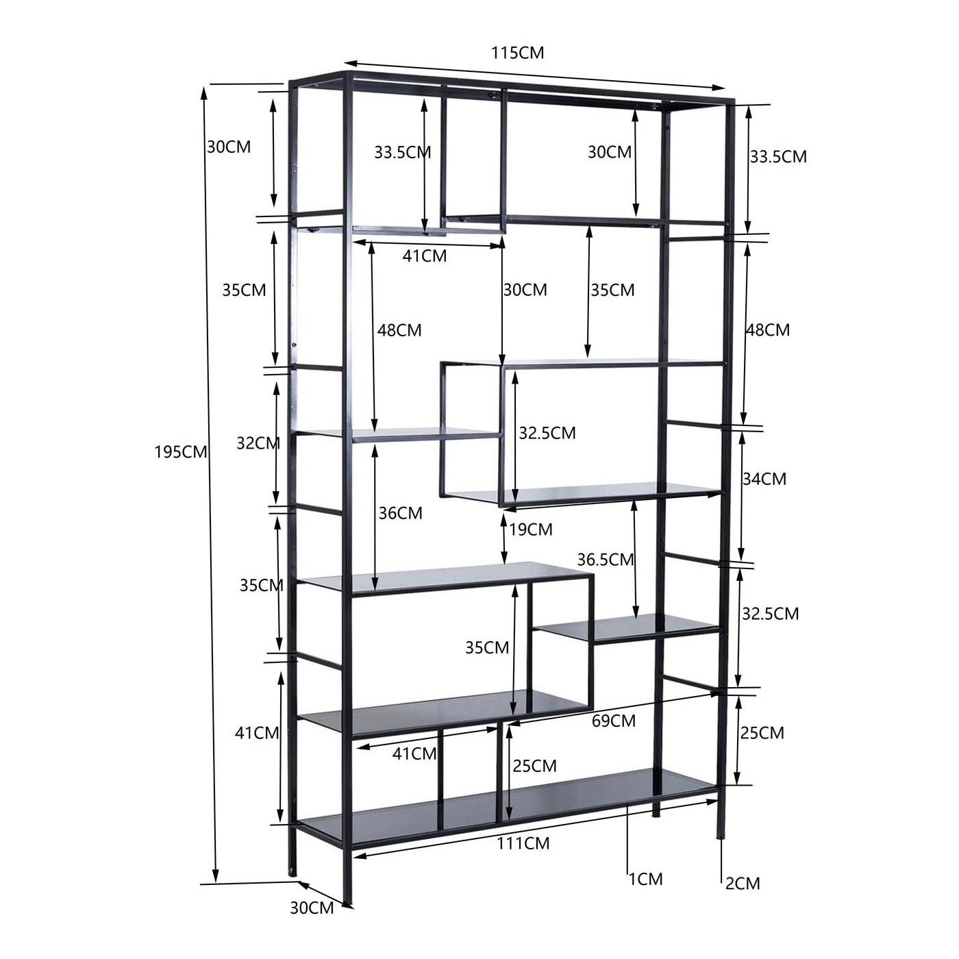 Étagère Loft Bubble 195x115cm noire Kare Design