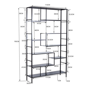 Étagère Loft Bubble 195x115cm noire Kare Design