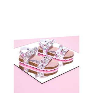 Sandali Bio con stampa  di unicorni da bambina