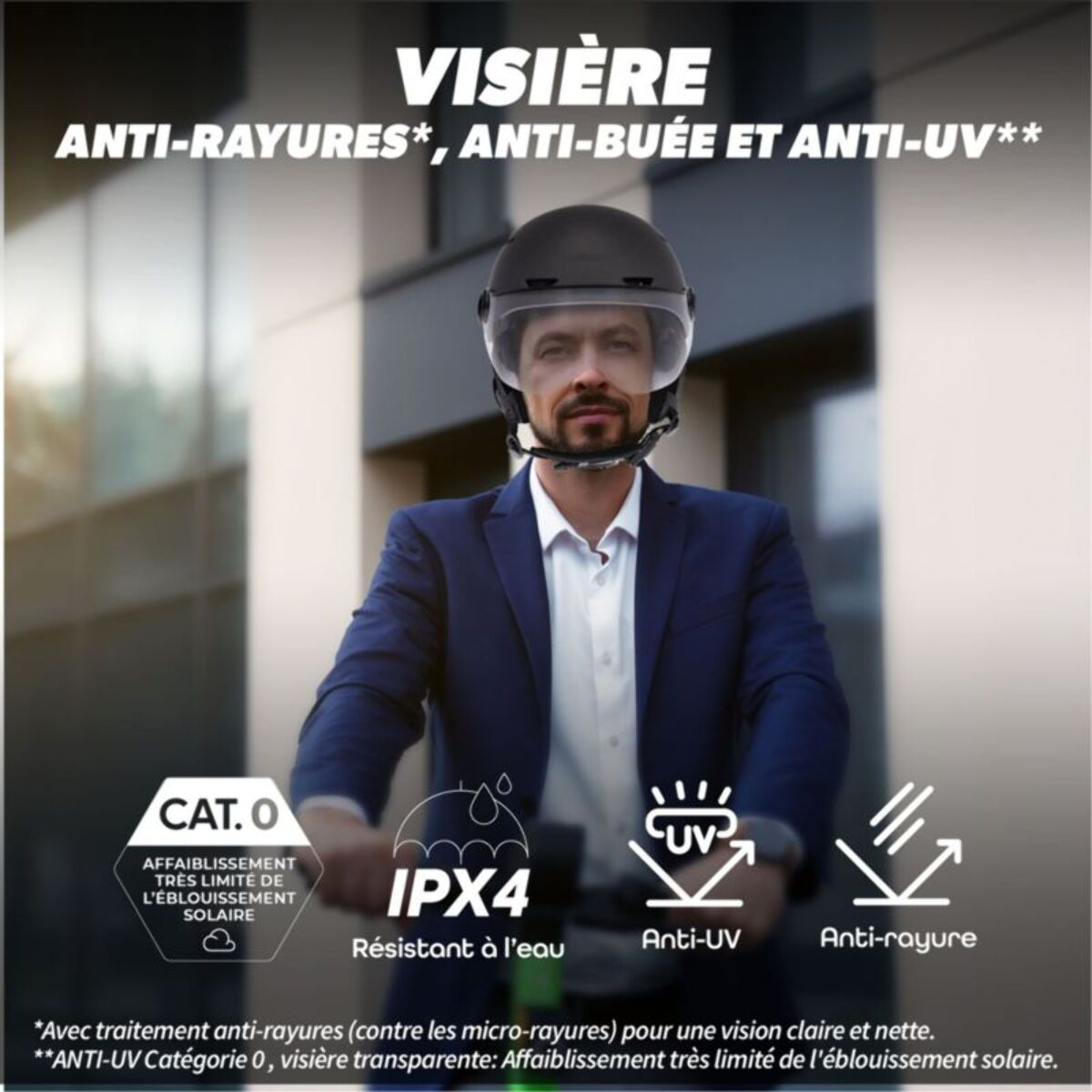 Casque TNB à LED feu de frein auto-taille L gris