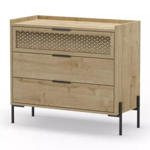 Cómoda Koivu 3 cajones Roble Negro