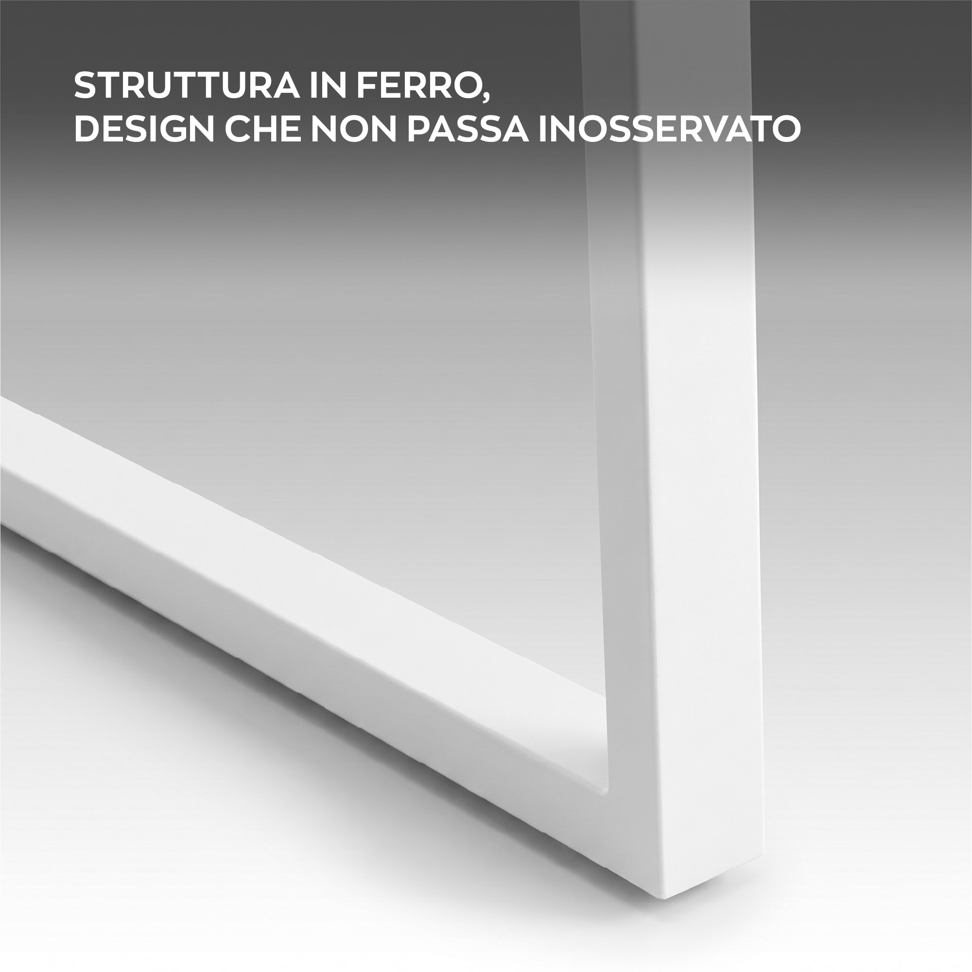 Asym - Scrivania da Ufficio Con Cassetteria 120x75x50 Tavolo Da Studio in Ferro Bianco