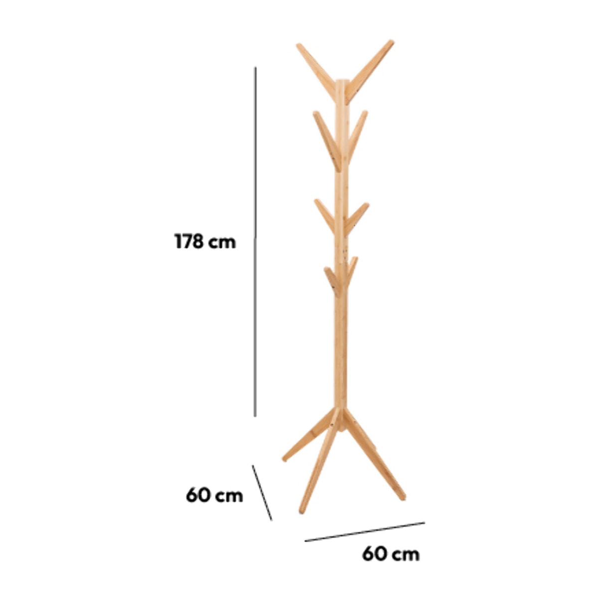 Porte-manteaux 8 crochets Bambou