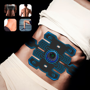 Estimulador electrónico y masaje EMS inteligente Y88. Para abdominales, brazos y piernas. Con 10 modos de uso y 39 intensidades, batería recargable.