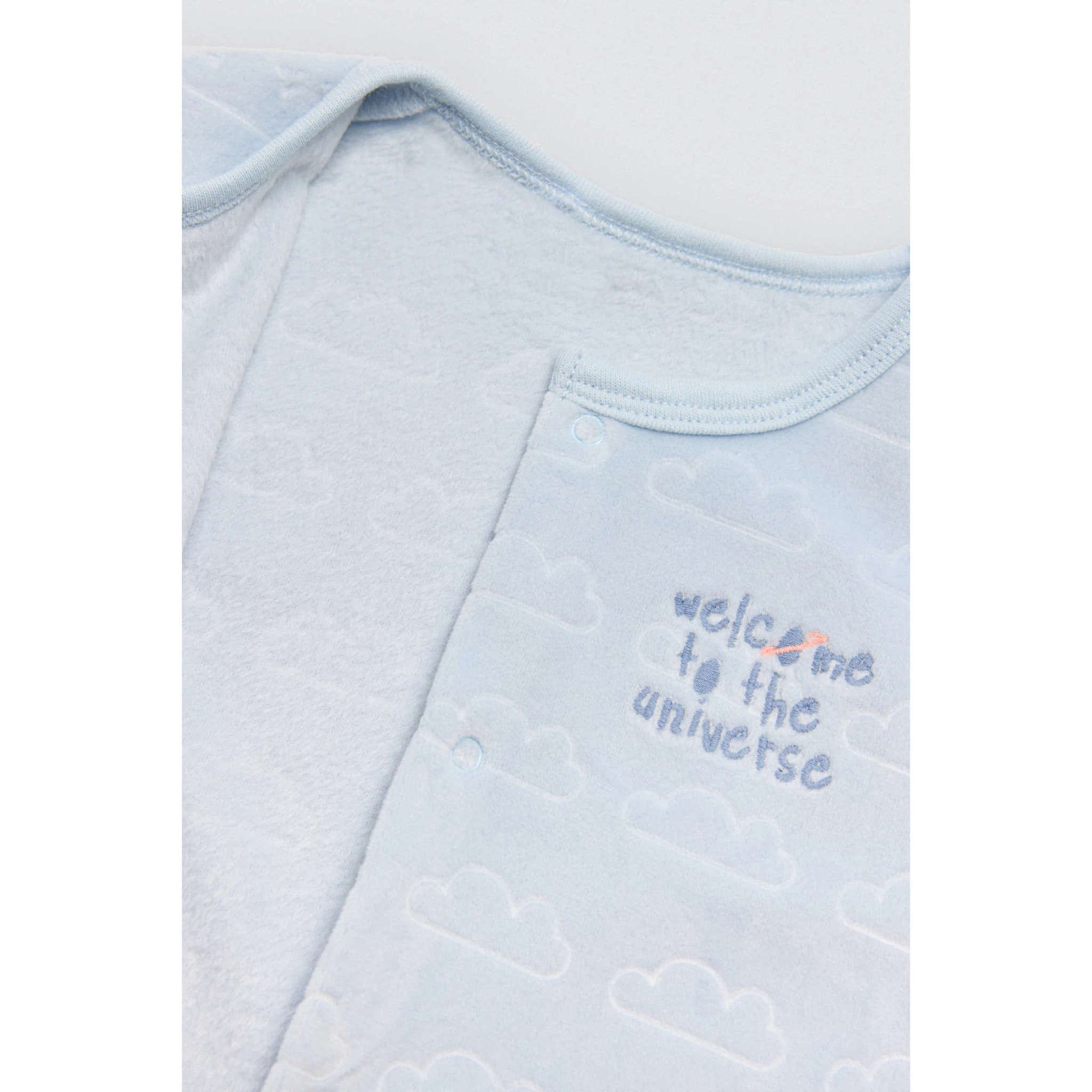 Tutina per neonato a maniche lunghe blu Baby Cosmos