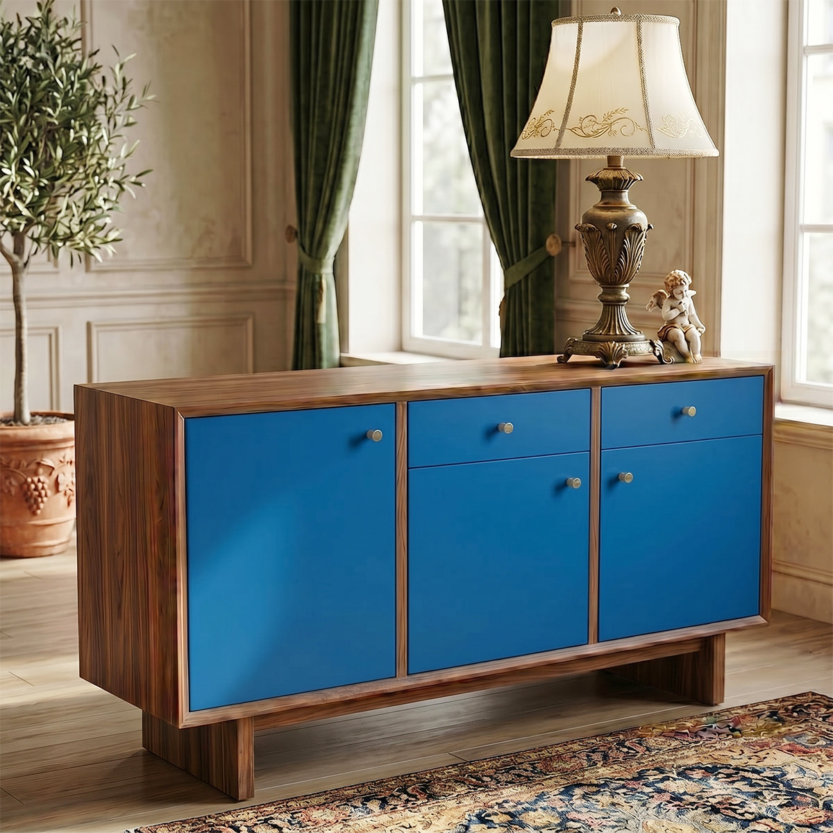 Rouleau adhésif décoratif Vinyle au Mètre - Bleu marine - Sticker Lavable Imperméable Mur Cuisine Meubles