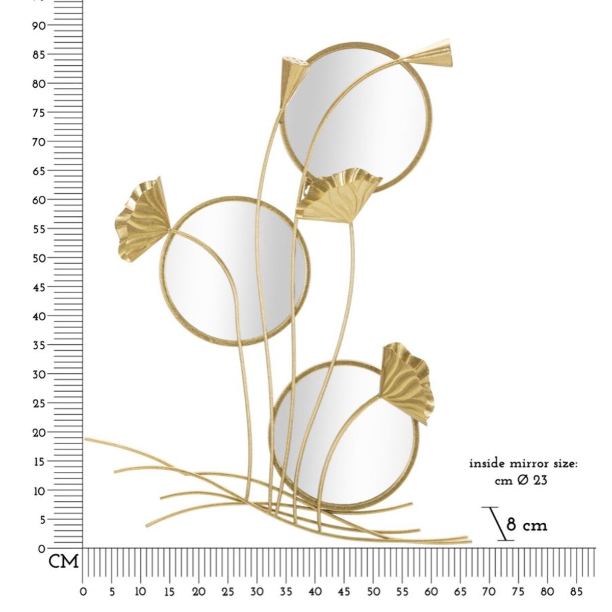 SPECCHIO DA MURO TRIPLE FLOW CM 65X8X88
