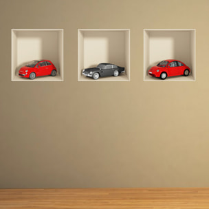 Stickers muraux 3D | Sticker Mural Autocollant effet 3D voitures - Stickers adhésifs 3D Chambre Salon Trompe l'oeil