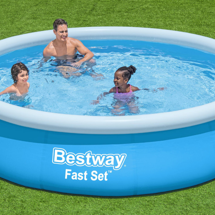 Bestway Piscine gonflable ronde Bestway Fast Set 366 x 76 cm bleu