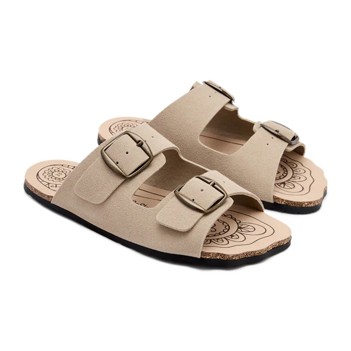 Sandalias Abiertas Barefoot Goflex en Beige
