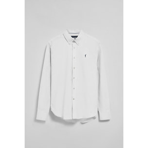 Camisa oxford blanca con logo bordado Rigby Go