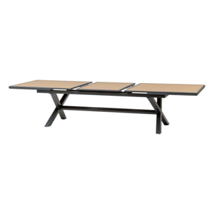 Table de jardin extensible AXIOME Effet bois Noix & Graphite 12 places